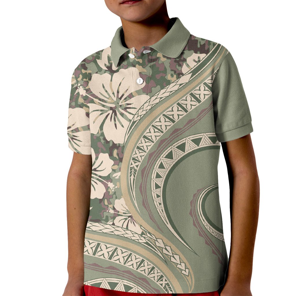 Hawaiian Hibiscus Tribal Vintage Motif Kid Polo Shirt Ver 6
