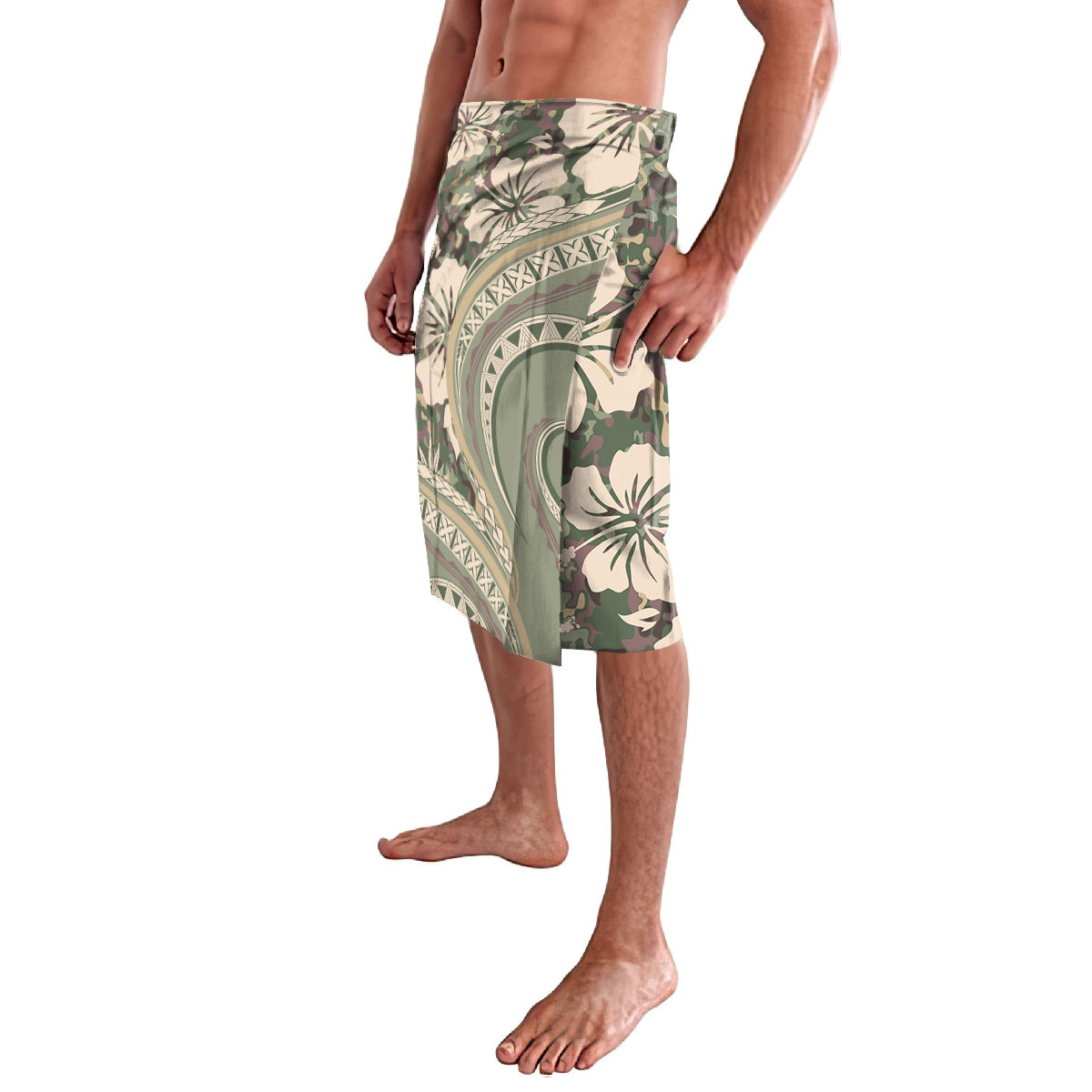 Hawaiian Hibiscus Tribal Vintage Motif Lavalava Ver 6 LT9 - Polynesian Pride