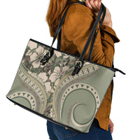Hawaiian Hibiscus Tribal Vintage Motif Leather Tote Bag Ver 6 LT9 - Polynesian Pride