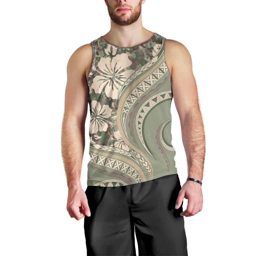 Hawaiian Hibiscus Tribal Vintage Motif Men Tank Top Ver 6 LT9 - Polynesian Pride