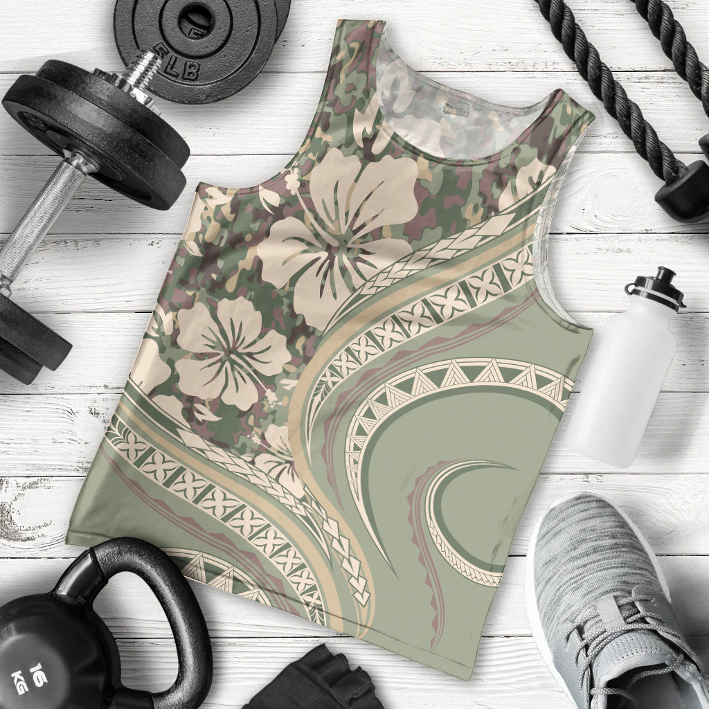 Hawaiian Hibiscus Tribal Vintage Motif Men Tank Top Ver 6 LT9 - Polynesian Pride