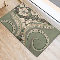 Hawaiian Hibiscus Tribal Vintage Motif Rubber Doormat Ver 6 LT9 - Polynesian Pride