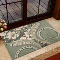 Hawaiian Hibiscus Tribal Vintage Motif Rubber Doormat Ver 6 LT9 - Polynesian Pride