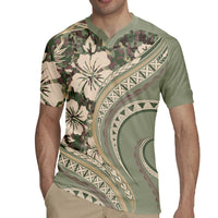Hawaiian Hibiscus Tribal Vintage Motif Rugby Jersey Ver 6 LT9 - Polynesian Pride