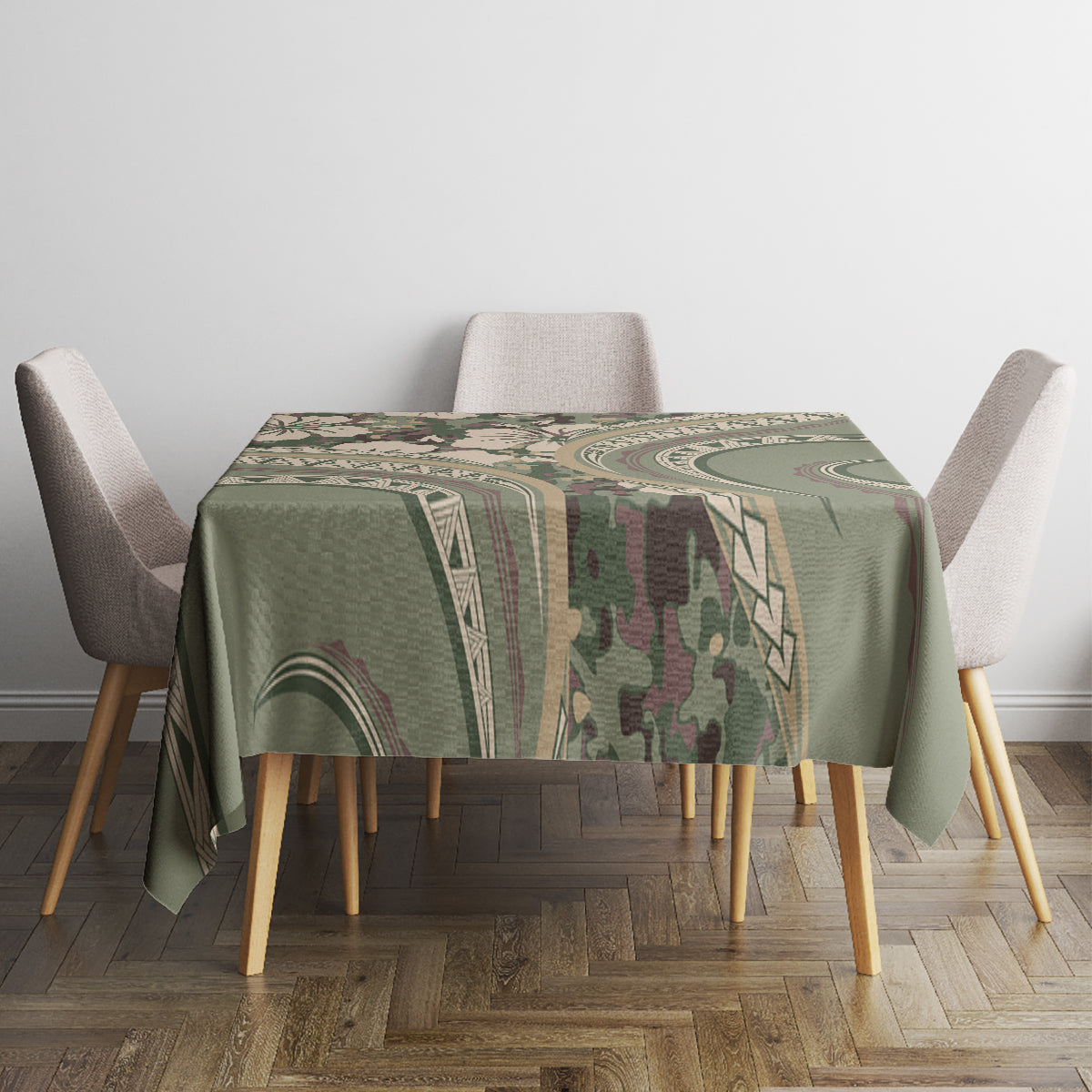 Hawaiian Hibiscus Tribal Vintage Motif Tablecloth Ver 6 LT9 - Polynesian Pride