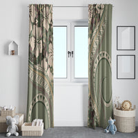 Hawaiian Hibiscus Tribal Vintage Motif Window Curtain Ver 6 LT9 - Polynesian Pride