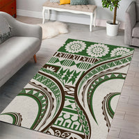 Hawaiian Hibiscus Tribal Vintage Motif Area Rug Ver 7