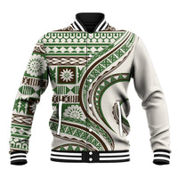 Hawaiian Hibiscus Tribal Vintage Motif Baseball Jacket Ver 7 LT9 Unisex Green - Polynesian Pride