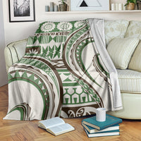 Hawaiian Hibiscus Tribal Vintage Motif Blanket Ver 7 LT9 Green - Polynesian Pride