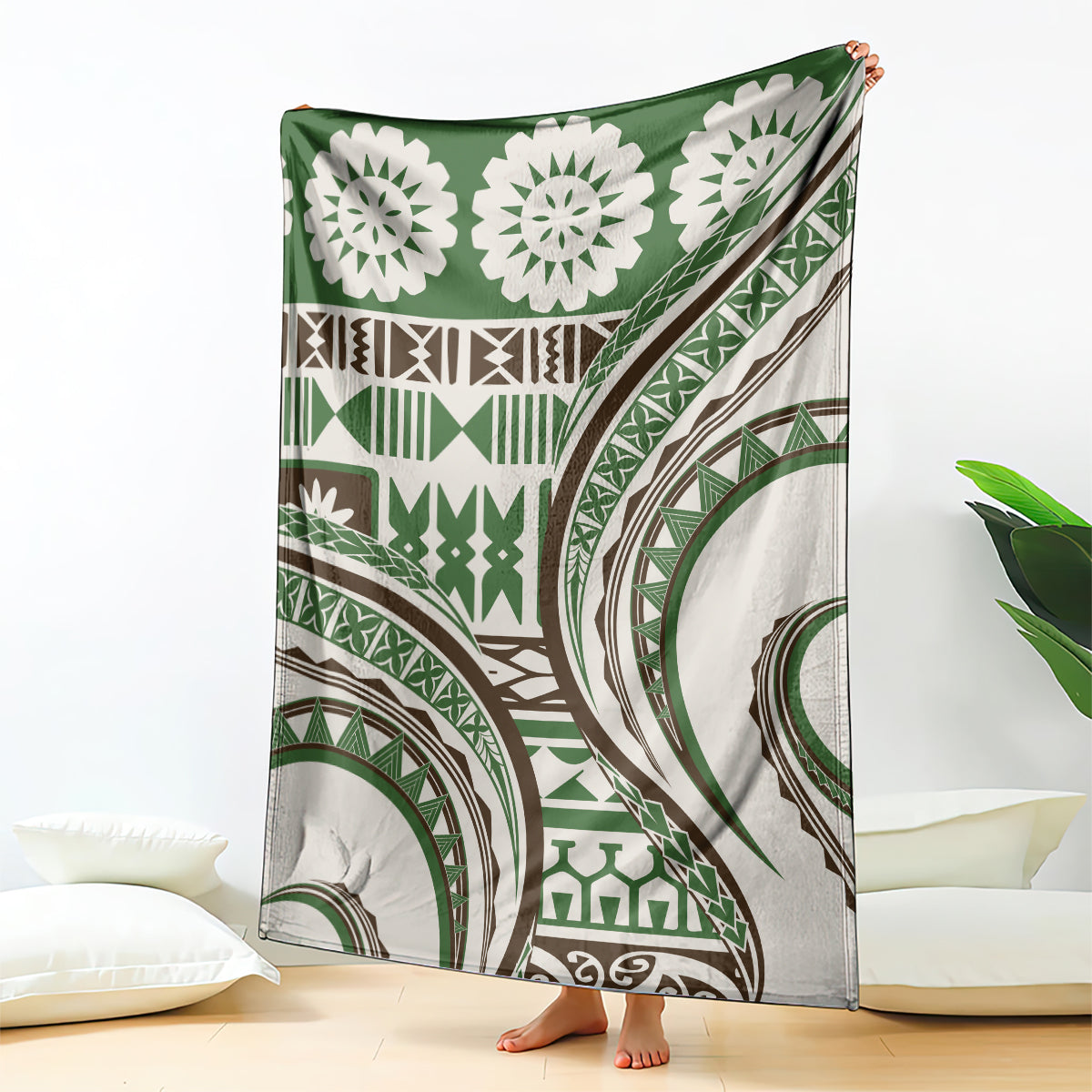 Hawaiian Hibiscus Tribal Vintage Motif Blanket Ver 7 LT9 - Polynesian Pride