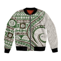 Hawaiian Hibiscus Tribal Vintage Motif Bomber Jacket Ver 7 LT9 Unisex Green - Polynesian Pride