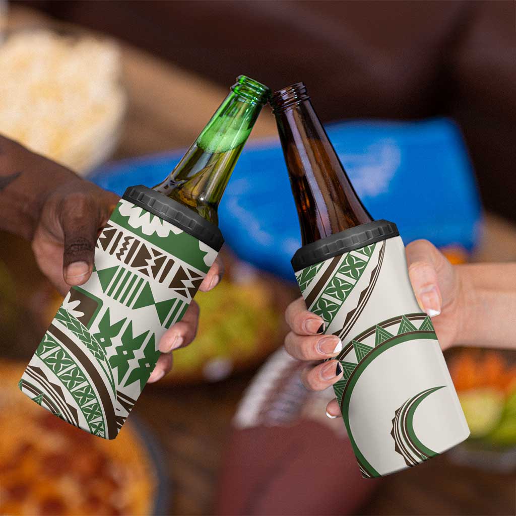 Hawaiian Hibiscus Tribal Vintage Motif 4 in 1 Can Cooler Tumbler Ver 7