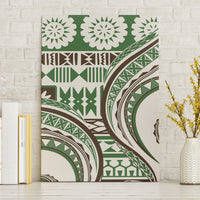 Hawaiian Hibiscus Tribal Vintage Motif Canvas Wall Art Ver 7 LT9 Without Frame Green - Polynesian Pride