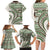 Hawaiian Hibiscus Tribal Vintage Motif Family Matching Long Sleeve Bodycon Dress and Hawaiian Shirt Ver 7