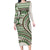 Hawaiian Hibiscus Tribal Vintage Motif Family Matching Long Sleeve Bodycon Dress and Hawaiian Shirt Ver 7