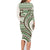 Hawaiian Hibiscus Tribal Vintage Motif Family Matching Long Sleeve Bodycon Dress and Hawaiian Shirt Ver 7