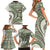 Hawaiian Hibiscus Tribal Vintage Motif Family Matching Short Sleeve Bodycon Dress and Hawaiian Shirt Ver 7