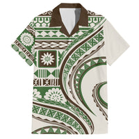 Hawaiian Hibiscus Tribal Vintage Motif Family Matching Short Sleeve Bodycon Dress and Hawaiian Shirt Ver 7