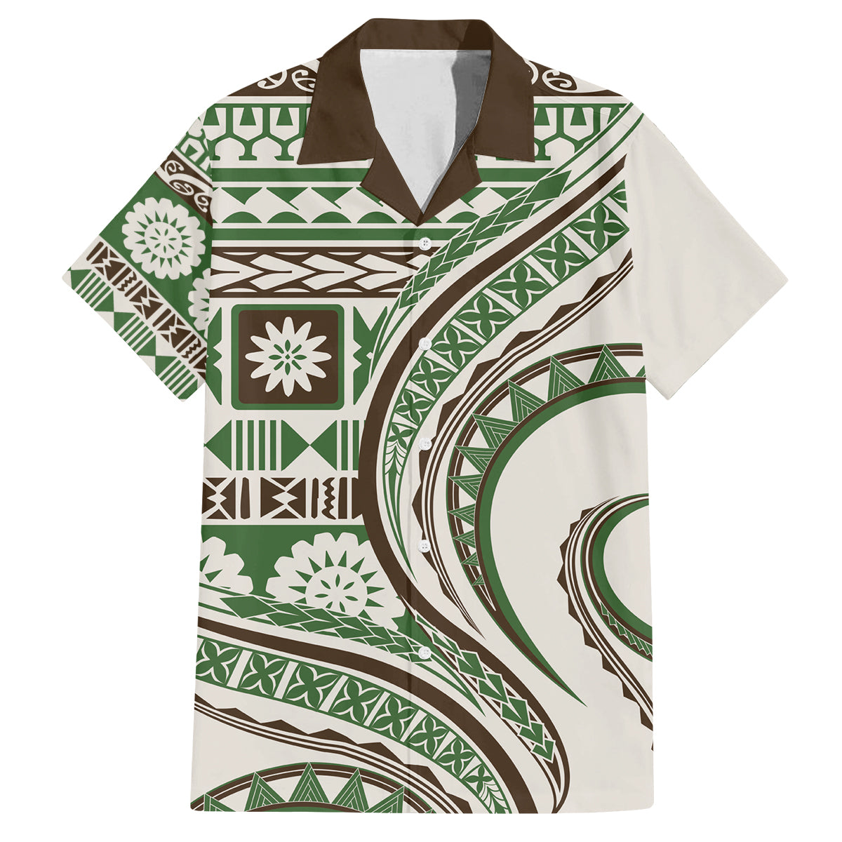 Hawaiian Hibiscus Tribal Vintage Motif Family Matching Tank Maxi Dress and Hawaiian Shirt Ver 7