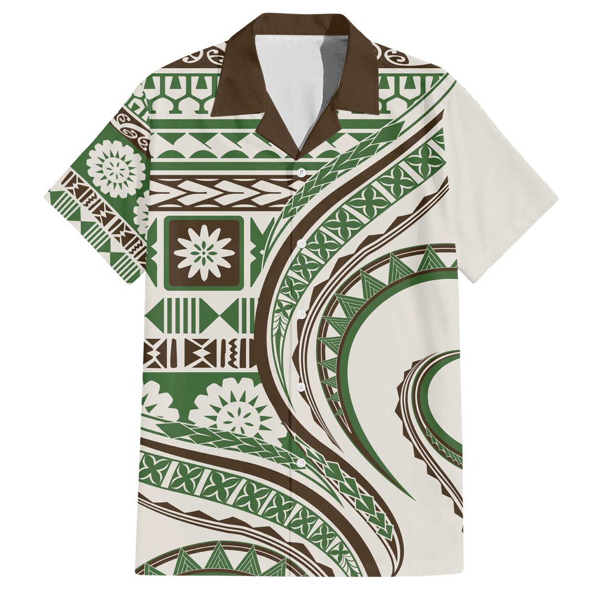 Hawaiian Hibiscus Tribal Vintage Motif Hawaiian Shirt Ver 7 LT9 Green - Polynesian Pride