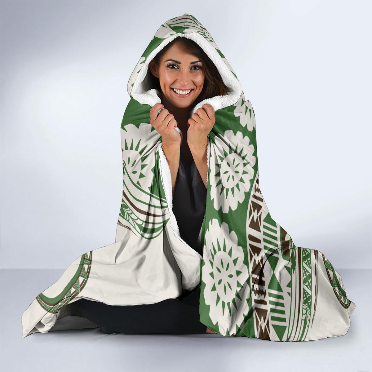 Hawaiian Hibiscus Tribal Vintage Motif Hooded Blanket Ver 7 LT9 - Polynesian Pride