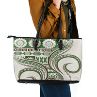 Hawaiian Hibiscus Tribal Vintage Motif Leather Tote Bag Ver 7 LT9 - Polynesian Pride