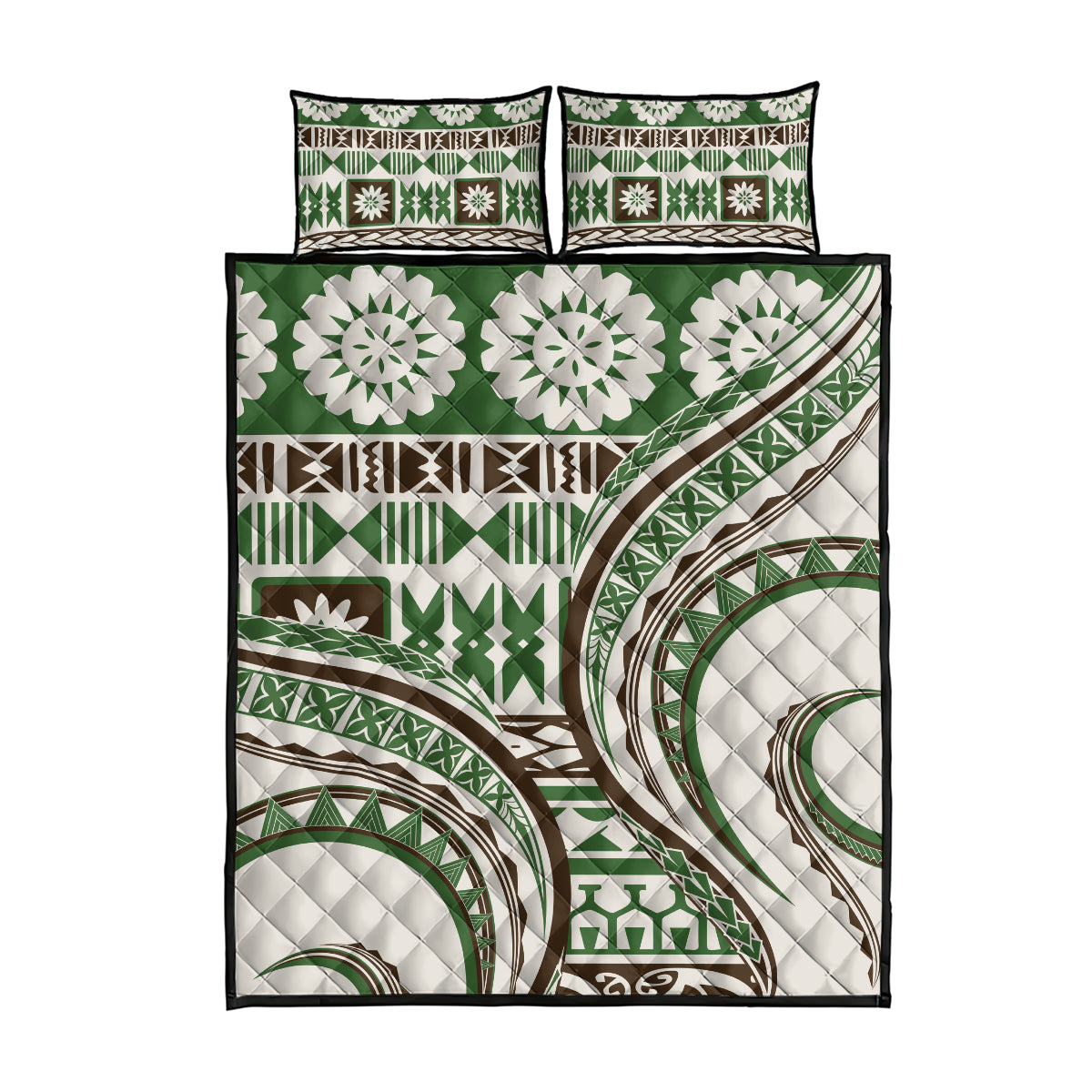 Hawaiian Hibiscus Tribal Vintage Motif Quilt Bed Set Ver 7 LT9 - Polynesian Pride