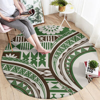 Hawaiian Hibiscus Tribal Vintage Motif Round Carpet Ver 7