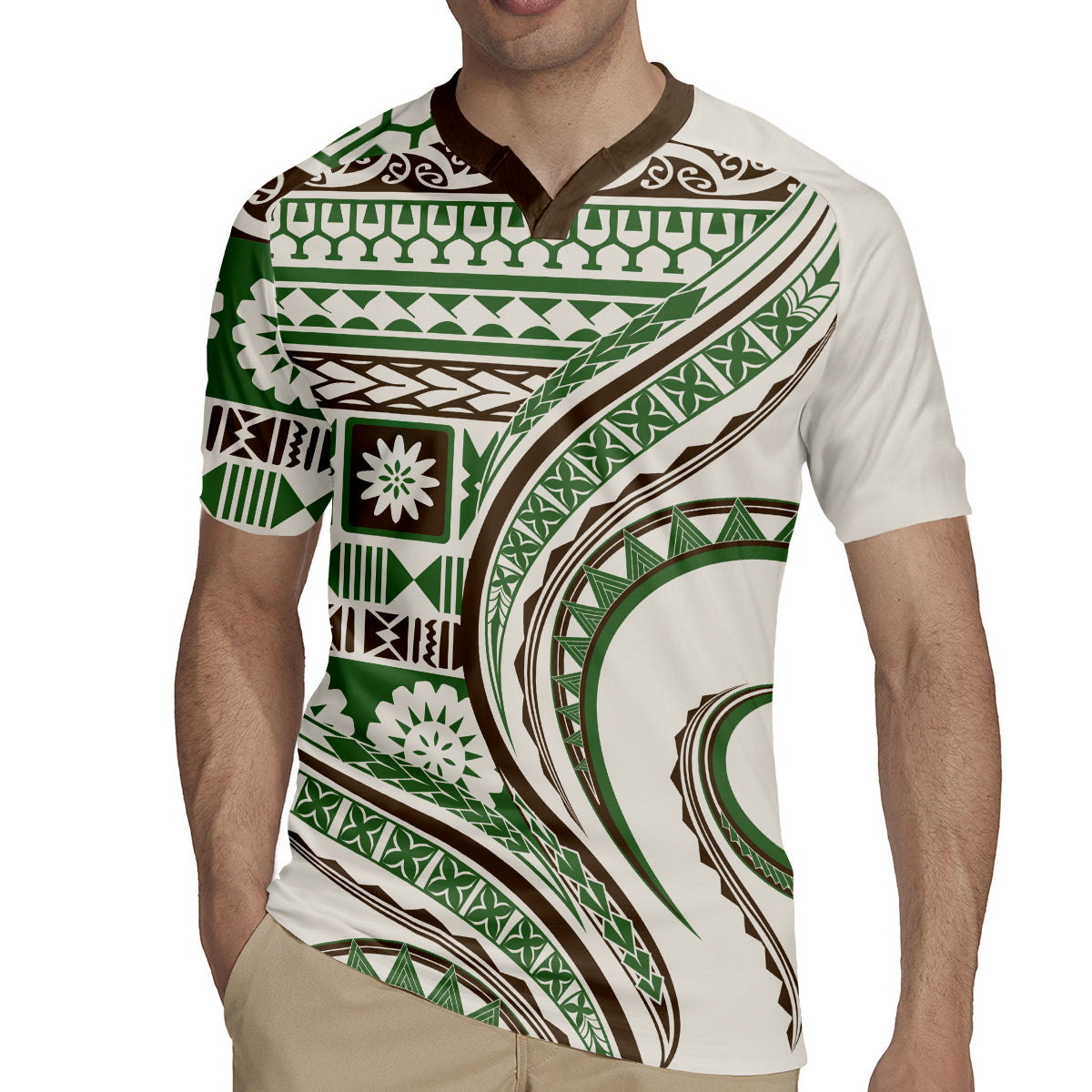 Hawaiian Hibiscus Tribal Vintage Motif Rugby Jersey Ver 7 LT9 - Polynesian Pride