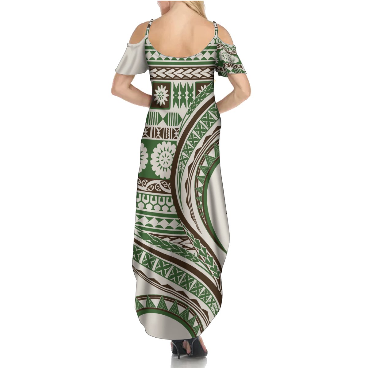 Hawaiian Hibiscus Tribal Vintage Motif Summer Maxi Dress Ver 7 LT9 - Polynesian Pride