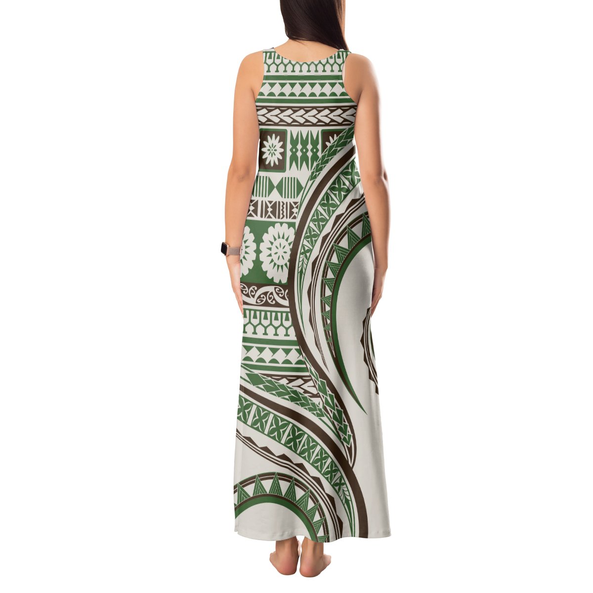 Hawaiian Hibiscus Tribal Vintage Motif Tank Maxi Dress Ver 7 LT9 - Polynesian Pride