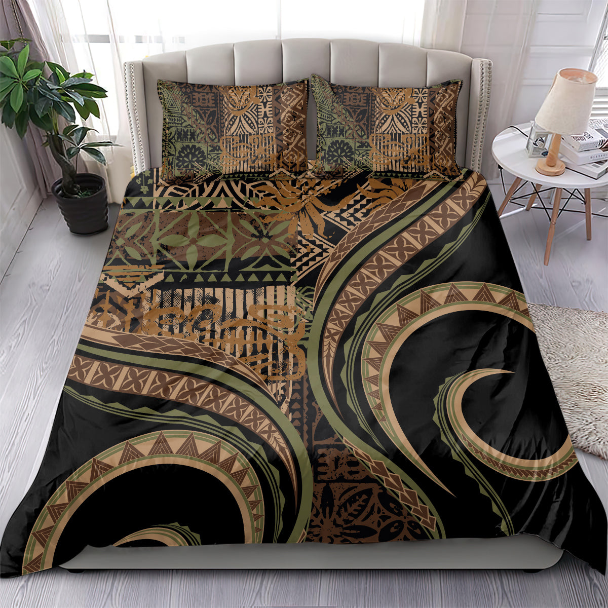 Hawaiian Hibiscus Tribal Vintage Motif Bedding Set Ver 8 LT9 - Polynesian Pride