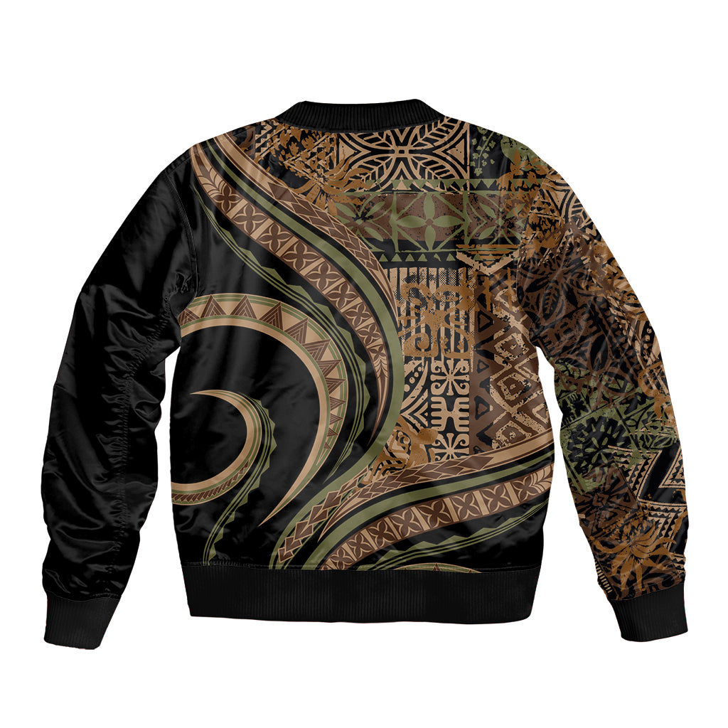 Hawaiian Hibiscus Tribal Vintage Motif Bomber Jacket Ver 8 LT9 - Polynesian Pride