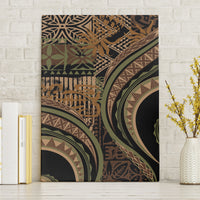 Hawaiian Hibiscus Tribal Vintage Motif Canvas Wall Art Ver 8 LT9 Without Frame Brown - Polynesian Pride