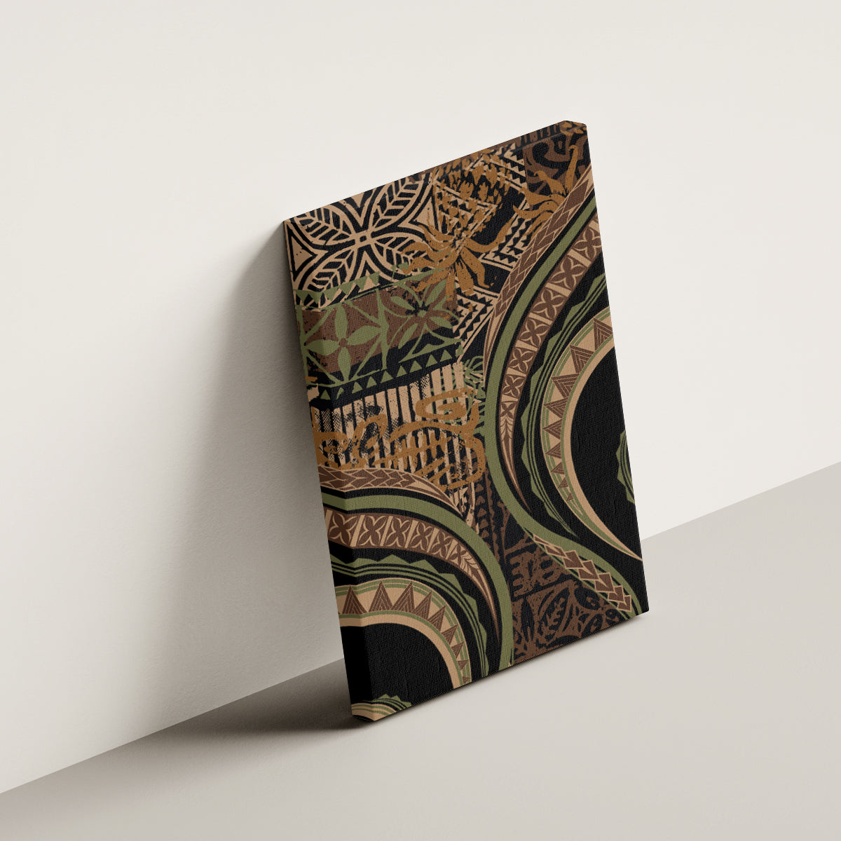 Hawaiian Hibiscus Tribal Vintage Motif Canvas Wall Art Ver 8 LT9 - Polynesian Pride