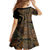 Hawaiian Hibiscus Tribal Vintage Motif Family Matching Off Shoulder Short Dress and Hawaiian Shirt Ver 8