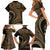 Hawaiian Hibiscus Tribal Vintage Motif Family Matching Short Sleeve Bodycon Dress and Hawaiian Shirt Ver 8