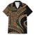 Hawaiian Hibiscus Tribal Vintage Motif Family Matching Short Sleeve Bodycon Dress and Hawaiian Shirt Ver 8