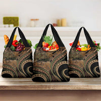 Hawaiian Hibiscus Tribal Vintage Motif Grocery Bag Ver 8 LT9 3-pack One Size Brown - Polynesian Pride