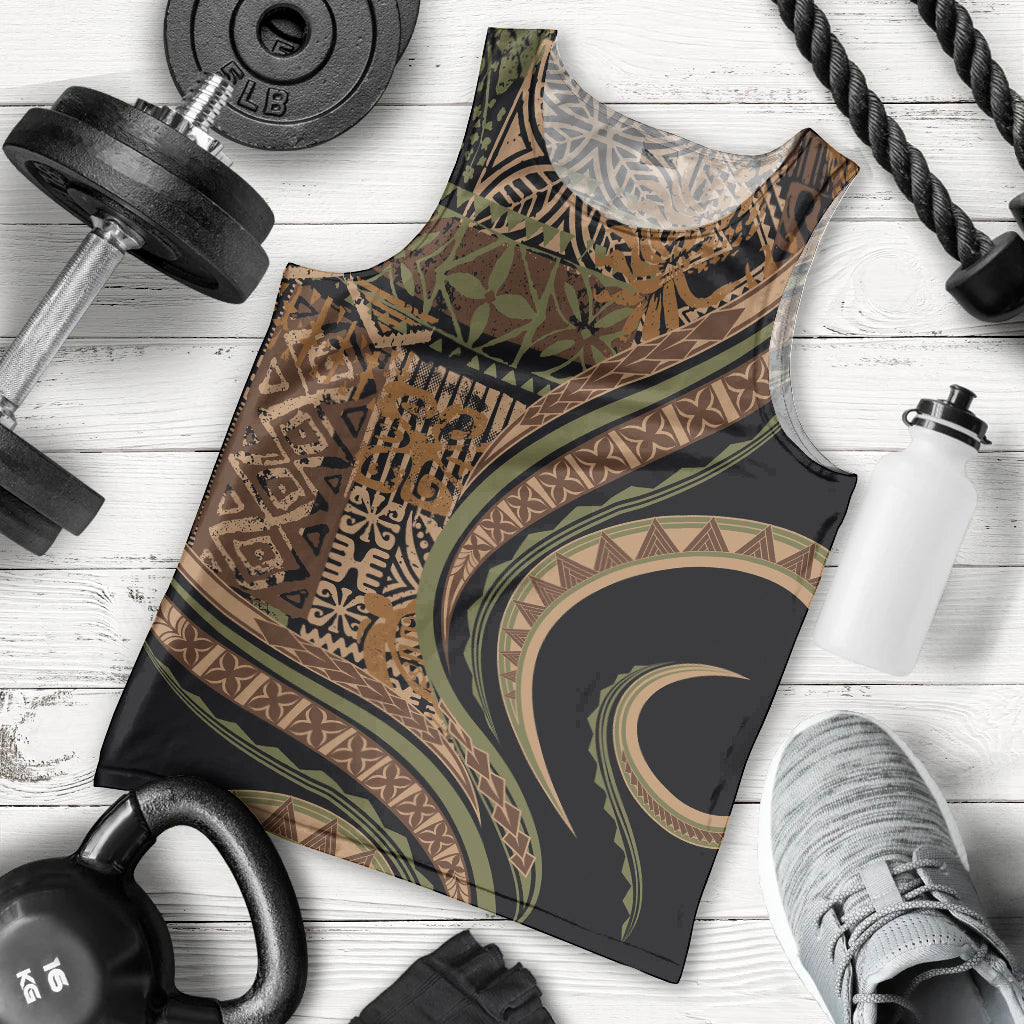 Hawaiian Hibiscus Tribal Vintage Motif Men Tank Top Ver 8 LT9 - Polynesian Pride