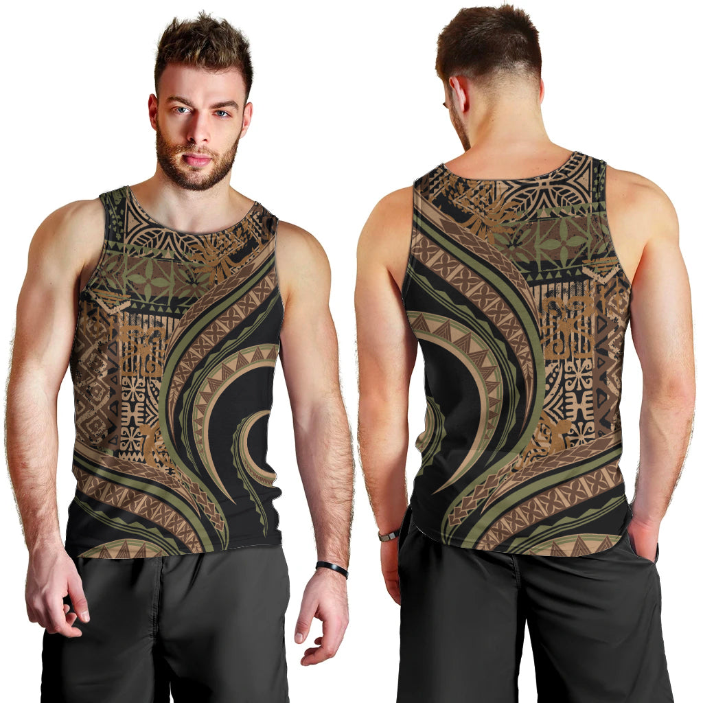 Hawaiian Hibiscus Tribal Vintage Motif Men Tank Top Ver 8 LT9 - Polynesian Pride