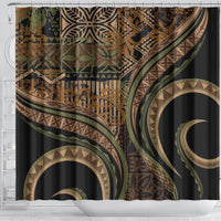Hawaiian Hibiscus Tribal Vintage Motif Shower Curtain Ver 8