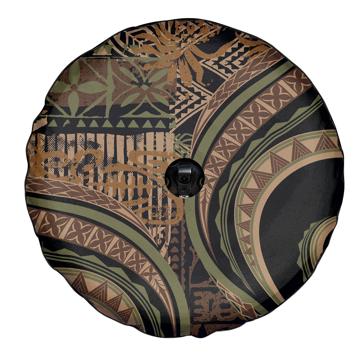 Hawaiian Hibiscus Tribal Vintage Motif Spare Tire Cover Ver 8 LT9 - Polynesian Pride