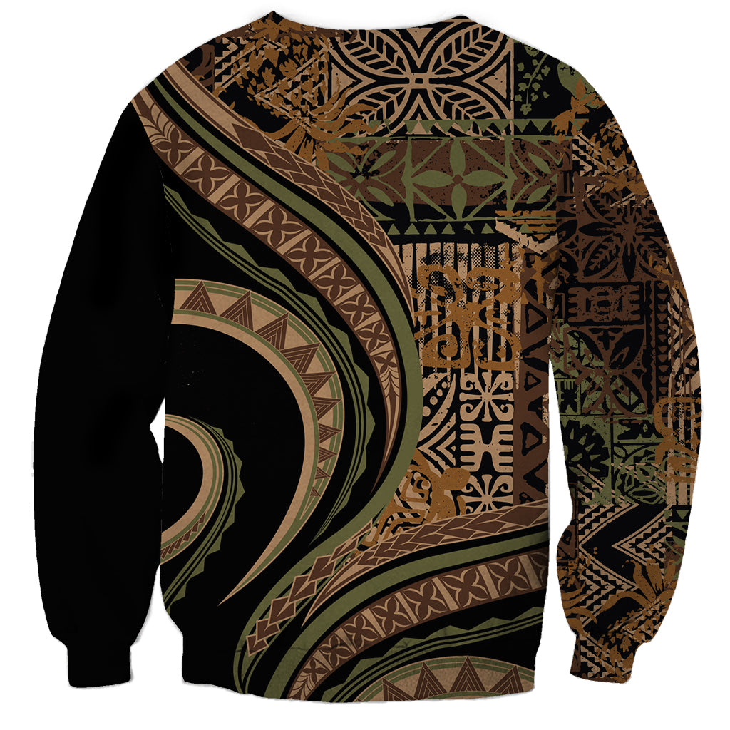 Hawaiian Hibiscus Tribal Vintage Motif Sweatshirt Ver 8 LT9 - Polynesian Pride