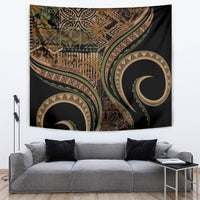 Hawaiian Hibiscus Tribal Vintage Motif Tapestry Ver 8 LT9 Brown - Polynesian Pride