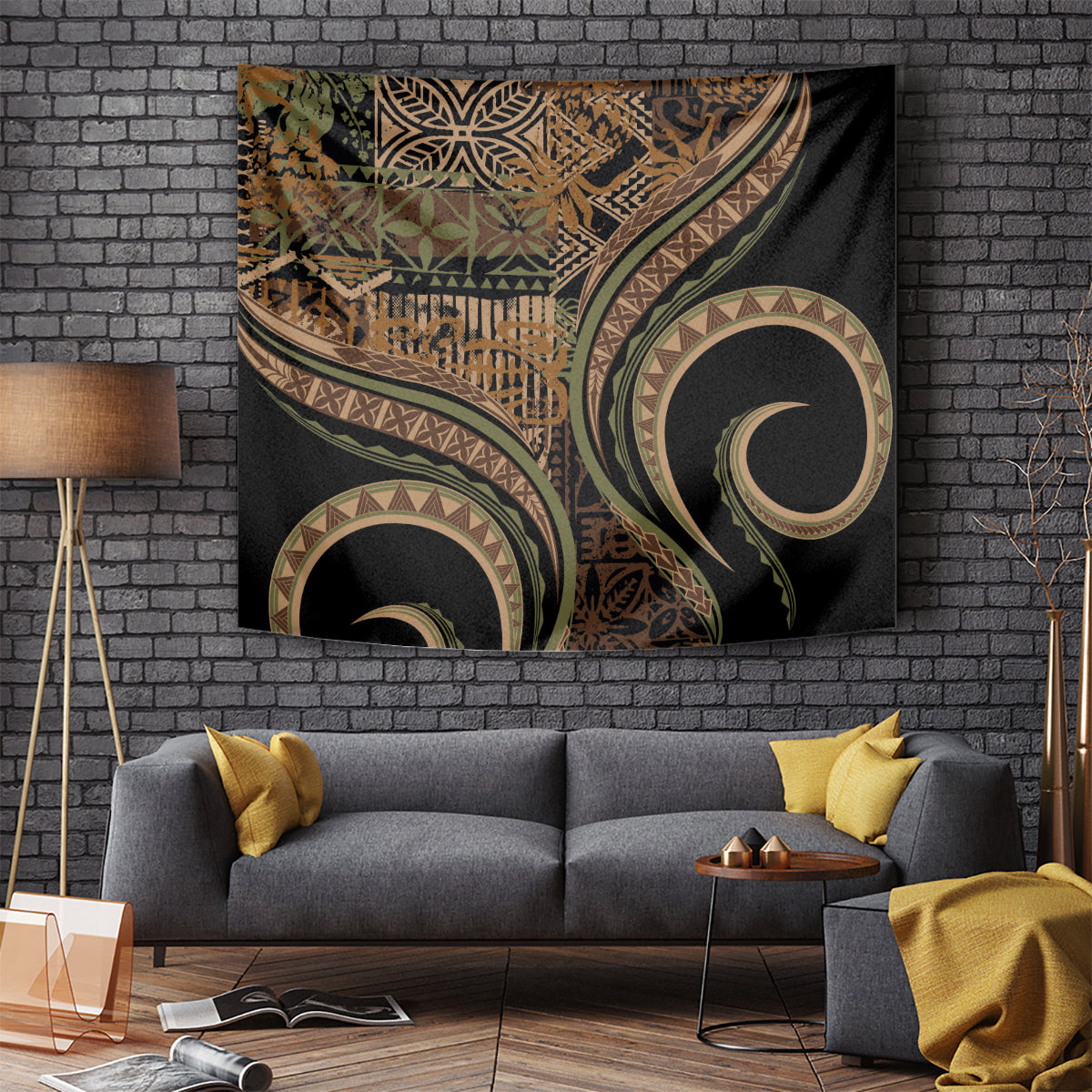 Hawaiian Hibiscus Tribal Vintage Motif Tapestry Ver 8 LT9 - Polynesian Pride