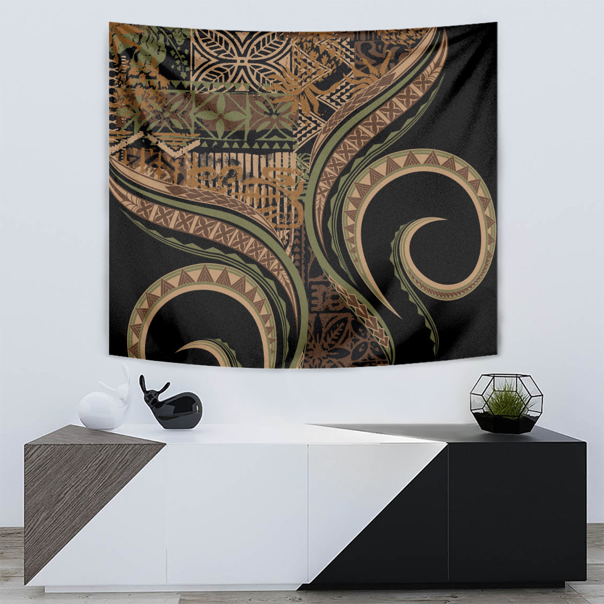Hawaiian Hibiscus Tribal Vintage Motif Tapestry Ver 8 LT9 - Polynesian Pride