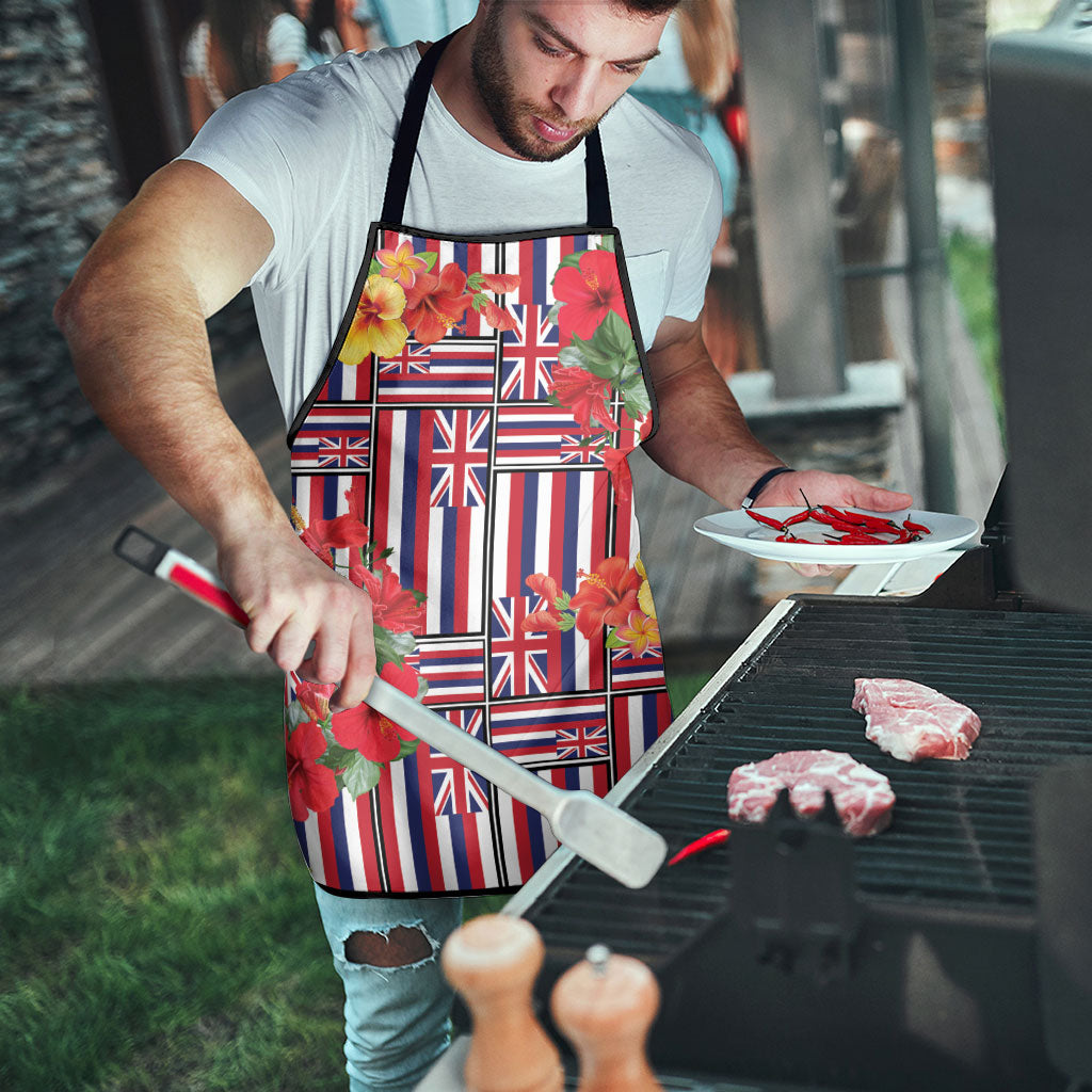 Hawaii Hibiscus Lei Apron Hawaiian Flag Motif