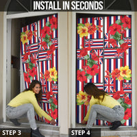 Hawaii Hibiscus Lei Door Cover Hawaiian Flag Motif