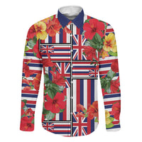 Hawaii Hibiscus Lei Family Matching Tank Maxi Dress and Hawaiian Shirt Hawaiian Flag Motif